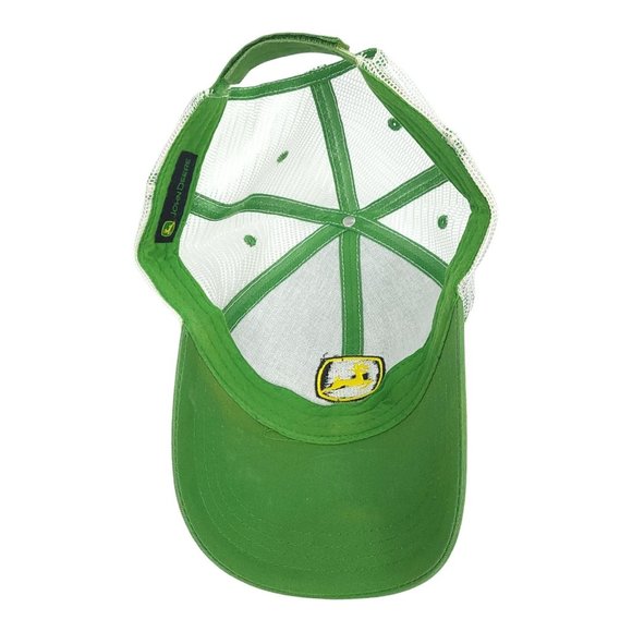 John Deere Patch Logo Mesh Strapback Cap Trucker Farmer Baseball Hat - Picture 11 of 12